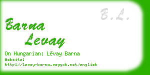 barna levay business card